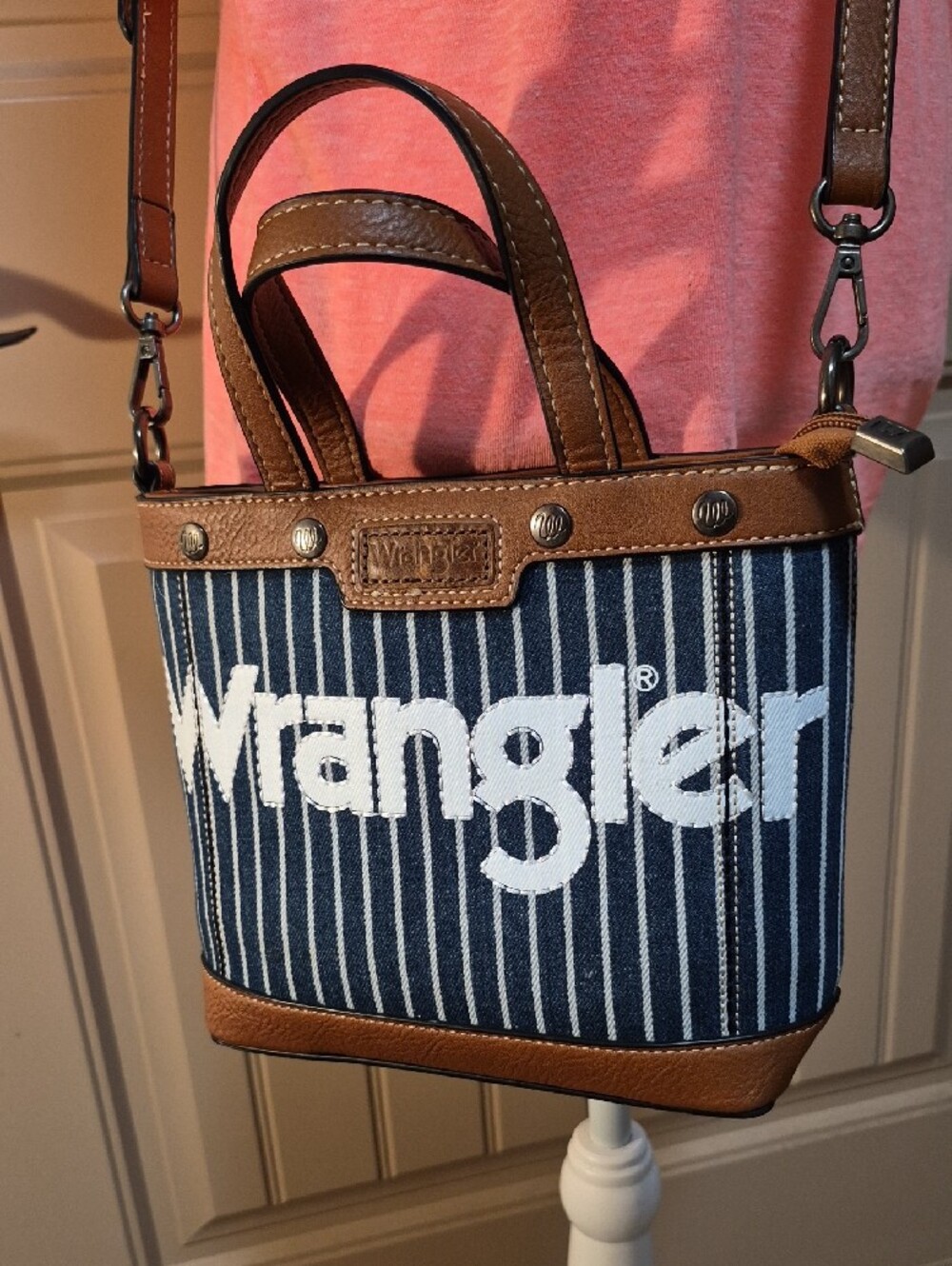 Wrangler Striped Crossbody Tote